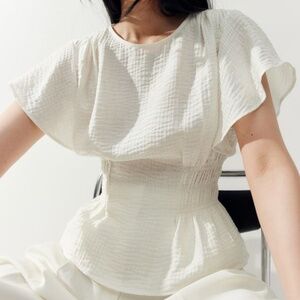 H&M Textured-Weave Blouse